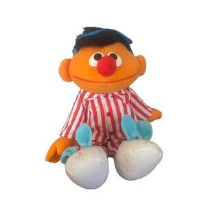 1996 TYCO Sesame Street Talking Sleepy Snoring Ernie Plush Doll Bedtime Vintage